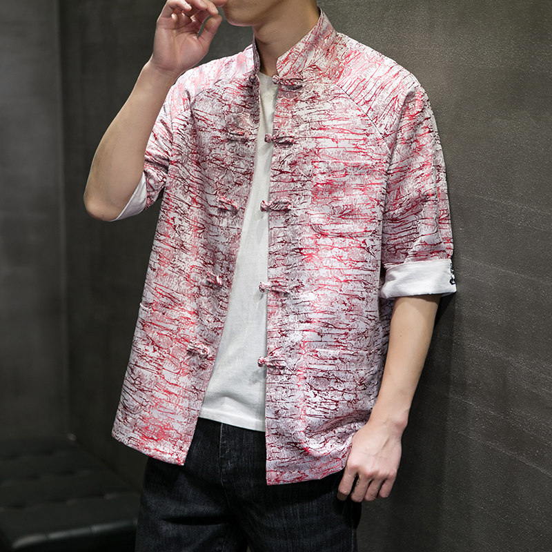 春夏风唐装汉服盘扣七分袖提花外套QT4011-SY08旗开得胜-P65图片