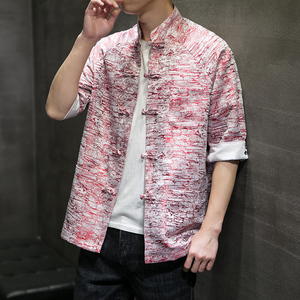 春夏风唐装汉服盘扣七分袖提花外套QT4011-SY08旗开得胜-P65图片