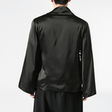 秋季汉元素休闲斜襟汉服上衣刺绣大码茶服外套复古风唐装Y13-P50，男装民族服装，星座301D-2(原钱塘4011)