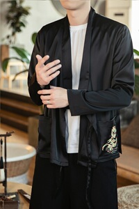 汉元素青年斜襟汉服上衣敦煌刺绣大码茶服外套复古风唐装 Y12-P50图片