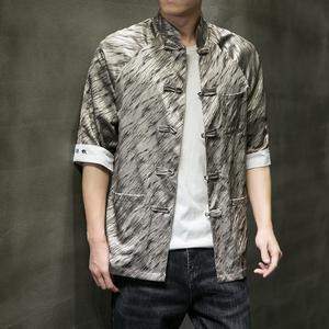 春夏风唐装汉服盘扣七分袖外套T恤QT4011-SY08水逆退散-P65图片