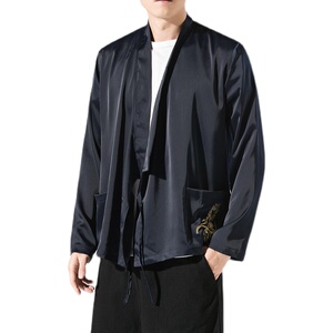 汉元素青年斜襟汉服上衣敦煌刺绣大码茶服外套复古风唐装 Y12-P70图片
