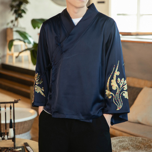 秋季汉元素休闲斜襟汉服上衣刺绣大码茶服外套复古风唐装 Y13-P50图片