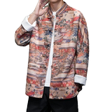 新中式秋款风男装鹿皮绒盘扣复古夹克唐装汉服外套JK35-P105，男装夹克，星座301D-2(原钱塘4011)