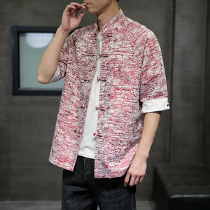 春夏风唐装汉服盘扣七分袖提花外套QT4011-SY08旗开得胜-P65图片