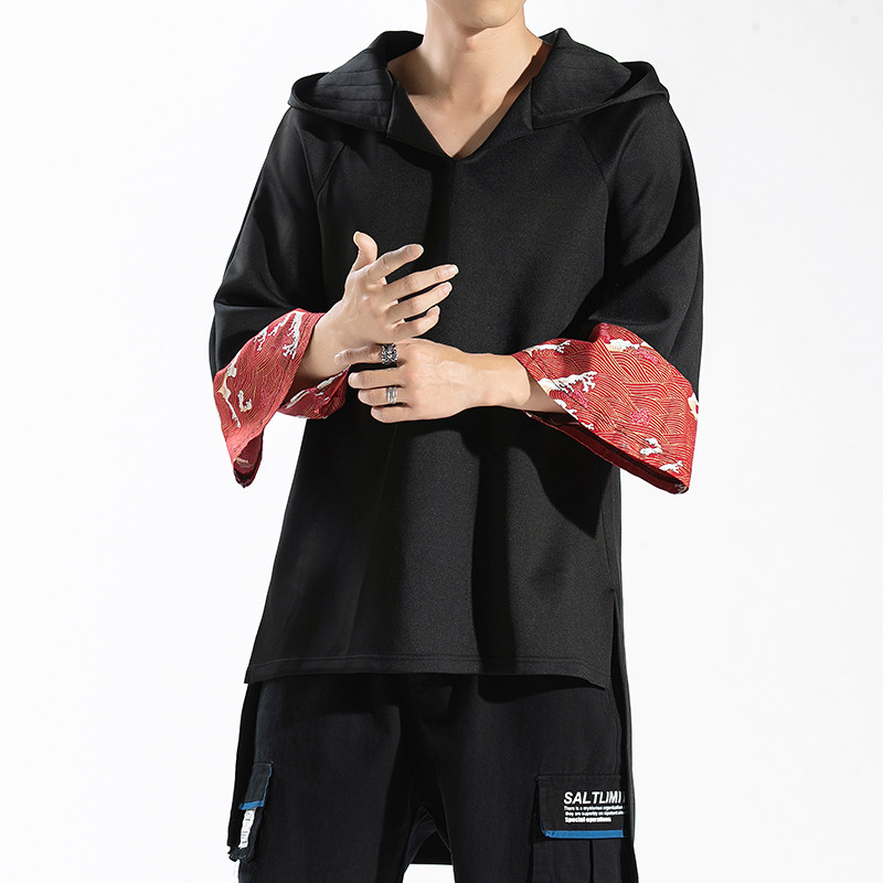 秋季连帽刺绣卫衣青少年七分袖外套宽松男士休闲XZ301D-2/W30-P70,男装卫衣,星座301D-2(原钱塘4011)