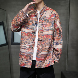 秋风男装鹿皮绒盘扣复古夹克唐装汉服外套XZ301D-2/JK35-P105图片
