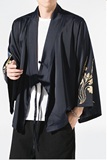 秋季汉元素休闲斜襟汉服上衣刺绣大码茶服外套复古风唐装Y13-P50，男装民族服装，星座301D-2(原钱塘4011)