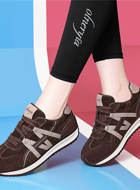 2025新款冬季加绒女鞋德训鞋女轻便厚底双鞋带百搭运动休闲阿甘鞋