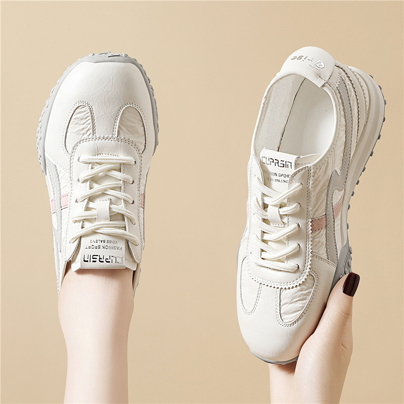 厚底增高小个子老爹鞋女2025新款春秋季小白鞋软底轻便休闲运动鞋