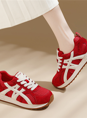 厚底增高小个子老爹鞋女2025新款春秋季小白鞋软底轻便休闲运动鞋