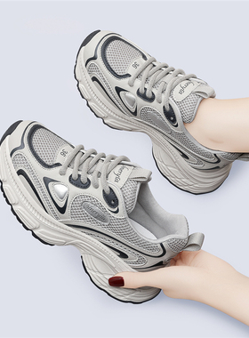 2025新款今年流行爆款老爹鞋女款春季厚底增高轻便软底休闲运动鞋