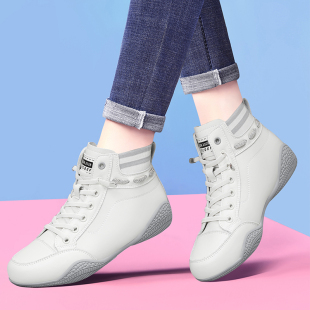 高帮运动鞋女款2025新款春秋季软底轻便休闲鞋冬款加绒爆款小白鞋