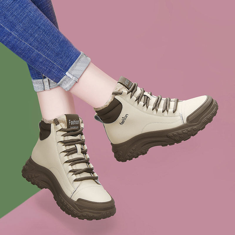 真皮马丁靴女款2025新款冬季加绒软底舒适皮鞋英伦风厚底短筒短靴