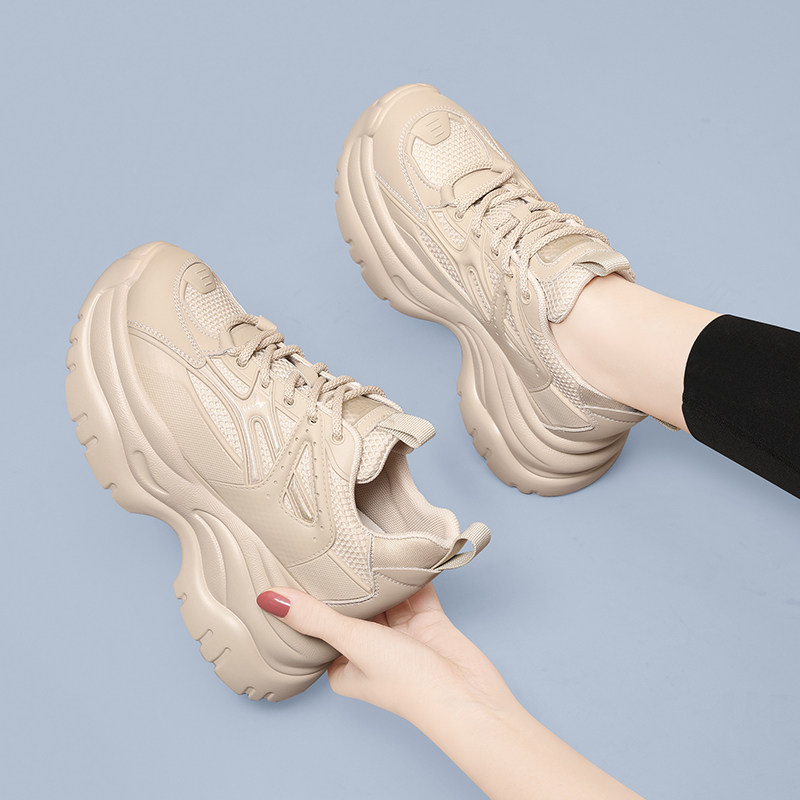 厚底老爹鞋女2025新款秋冬季小个子增高休闲鞋轻奢软底轻便运动鞋
