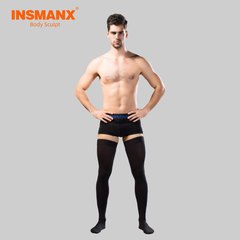 INSMANX男士塑腿袜防滑防卷塑大腿袜男塑腿袜 塑型束腿美腿袜,女士内衣/男士内衣/家居服,长筒袜,淘宝优惠券,粉丝福利购,淘宝优惠卷