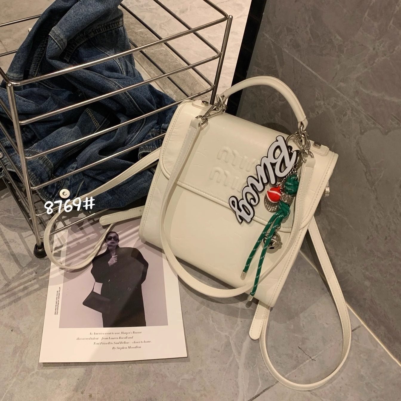 A man新款潮大容量真皮双肩包女简约旅游背包高级感小众腋下单肩