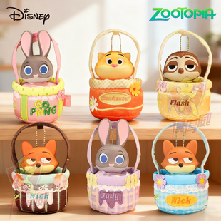 迪士尼疯狂动物城2电影周边挂件浪漫花篮盲盒摆件朱迪尼克小玩偶