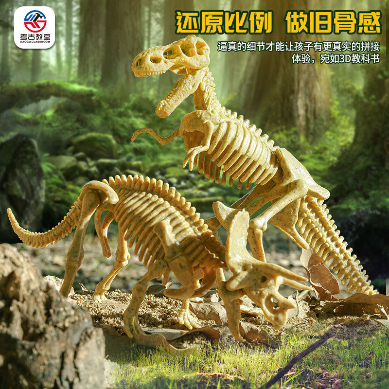 恐龙化石儿童diy手工考古挖掘玩具男孩仿真霸王龙骨架拼装模型蛋