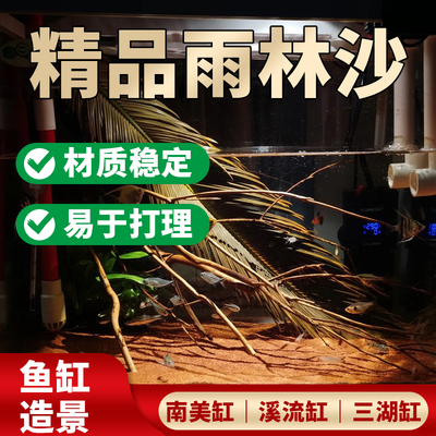免洗鱼缸底砂造景雨林沙南美棕沙溪流石化妆沙子火山石头乌龟铺底