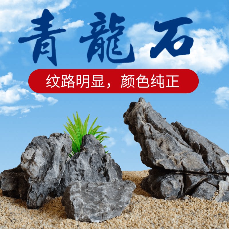 青龙石松皮石溪流石鱼缸造景石天然真石头草缸假山小块盆景微景观图片