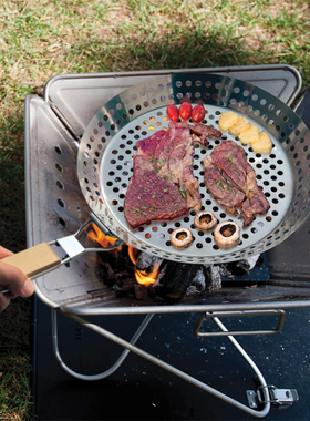户外折叠圆形烧烤盘野营多功能烤牛排烤肉盘野炊BBQ折叠不粘煎锅
