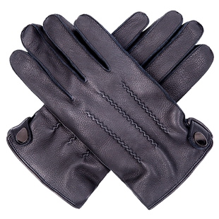 凡高进口鹿皮真皮手套男冬针织衬里绅士优雅保暖开车骑车1066