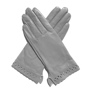 真皮手套女山羊皮秋冬修手薄款花边镂空针织衬里骑车开车礼品9436