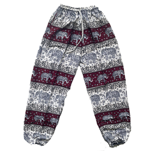 胖子花裤 泰国大象裤 休闲九分裤 民族风棉麻灯笼裤 子 子女宽松阔腿裤