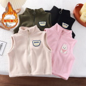 儿童马甲2024秋冬新款 奥粒绒背心男女童保暖外穿柔软舒适坎肩开衫