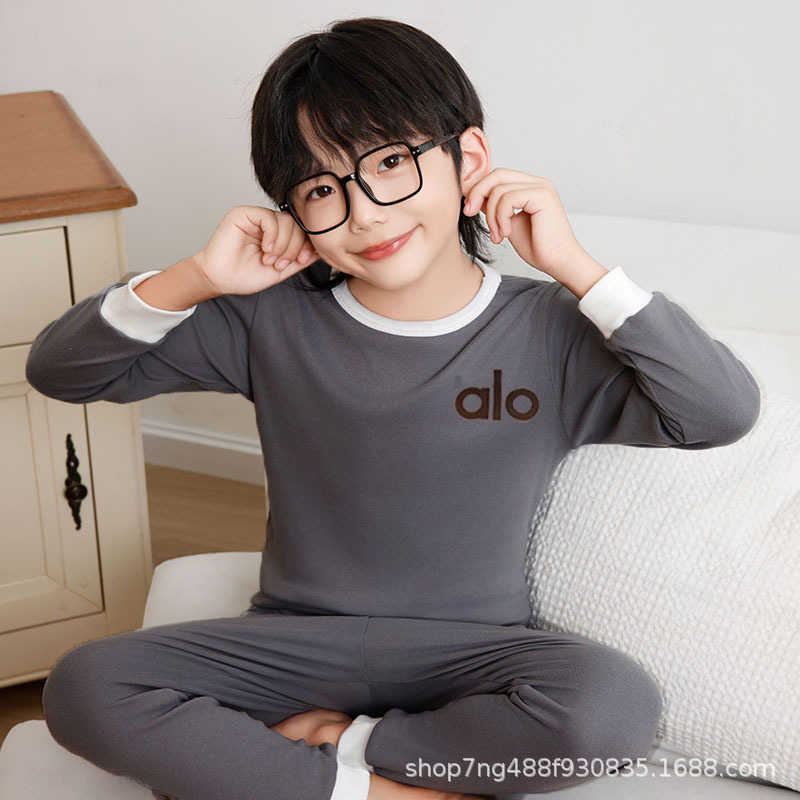 2025新款德荣居家秋装儿童套装透气秋衣秋裤两件套宝宝休闲套装