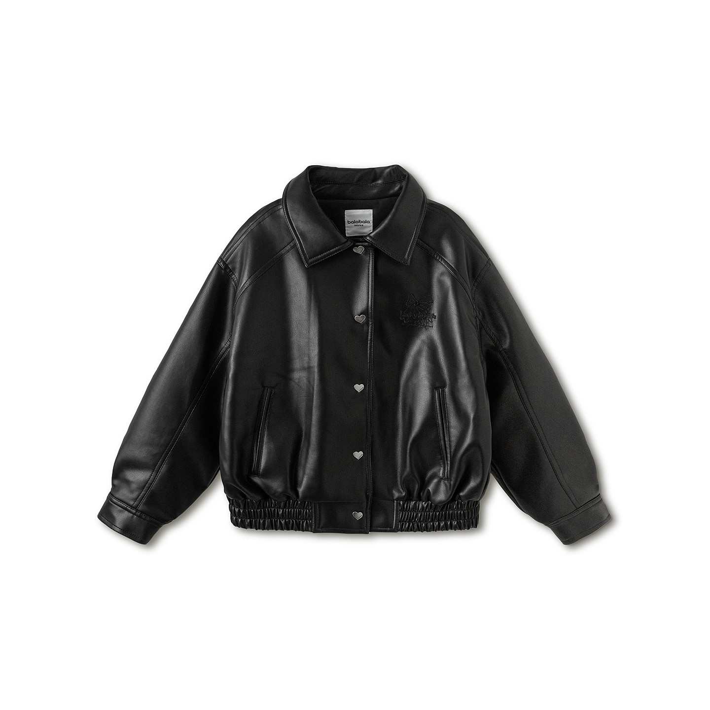 【商场同款】巴拉巴拉童装儿童棉服女童2026新款春装皮衣外套时尚