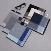 薄款 新款 43cm男士 纯棉手帕精梳棉色织高档商务手帕婚庆礼品手绢