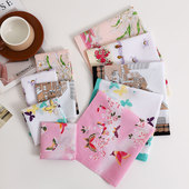 43cm精梳棉女士手帕高档全棉结婚伴手礼印花手绢老式 薄款 柔软手巾