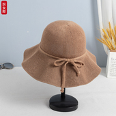 防晒渔夫帽宽檐可折叠透气遮阳帽夏天 薄款 春夏新款 针织帽子女春季