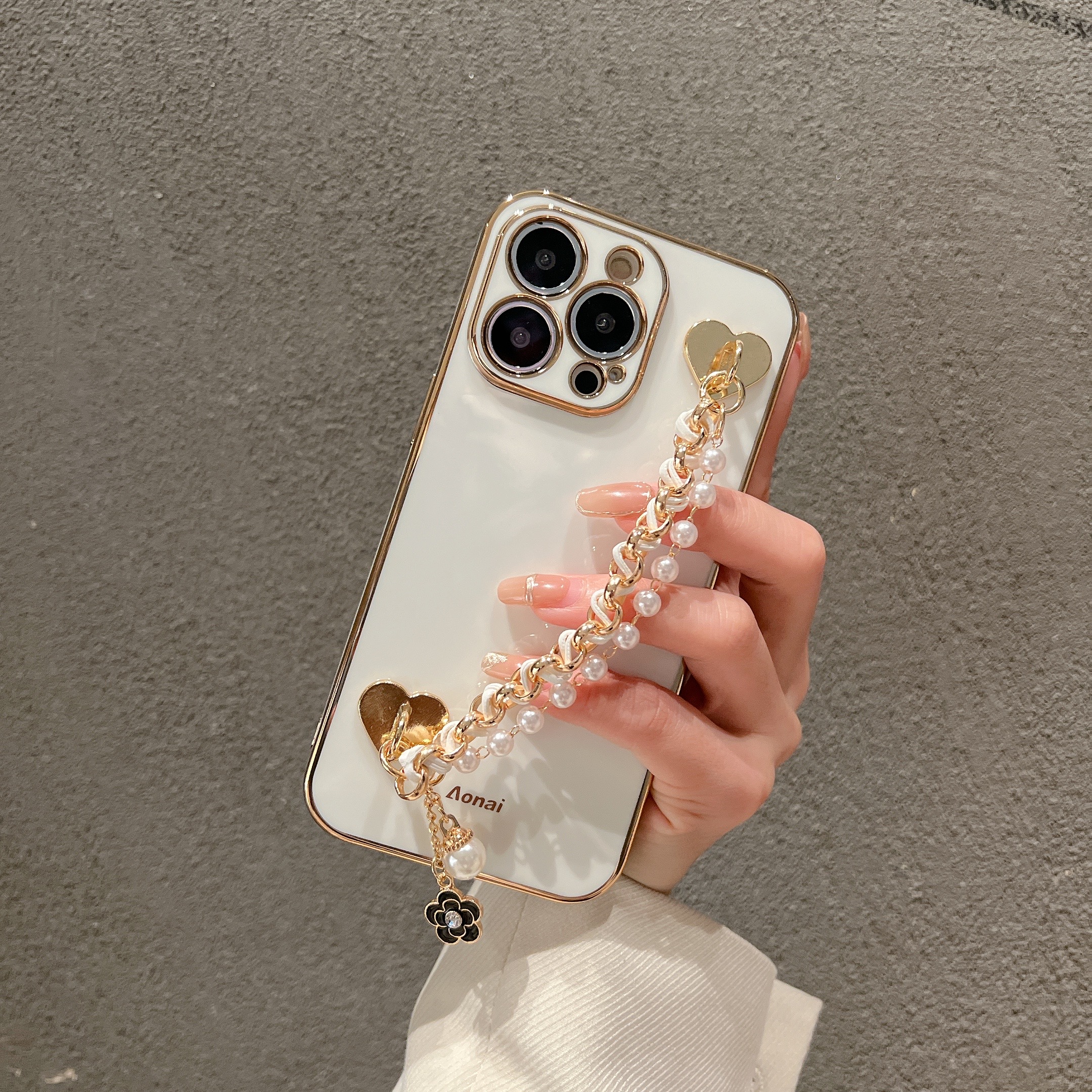 【爱心珍珠手链】苹果软胶手机壳