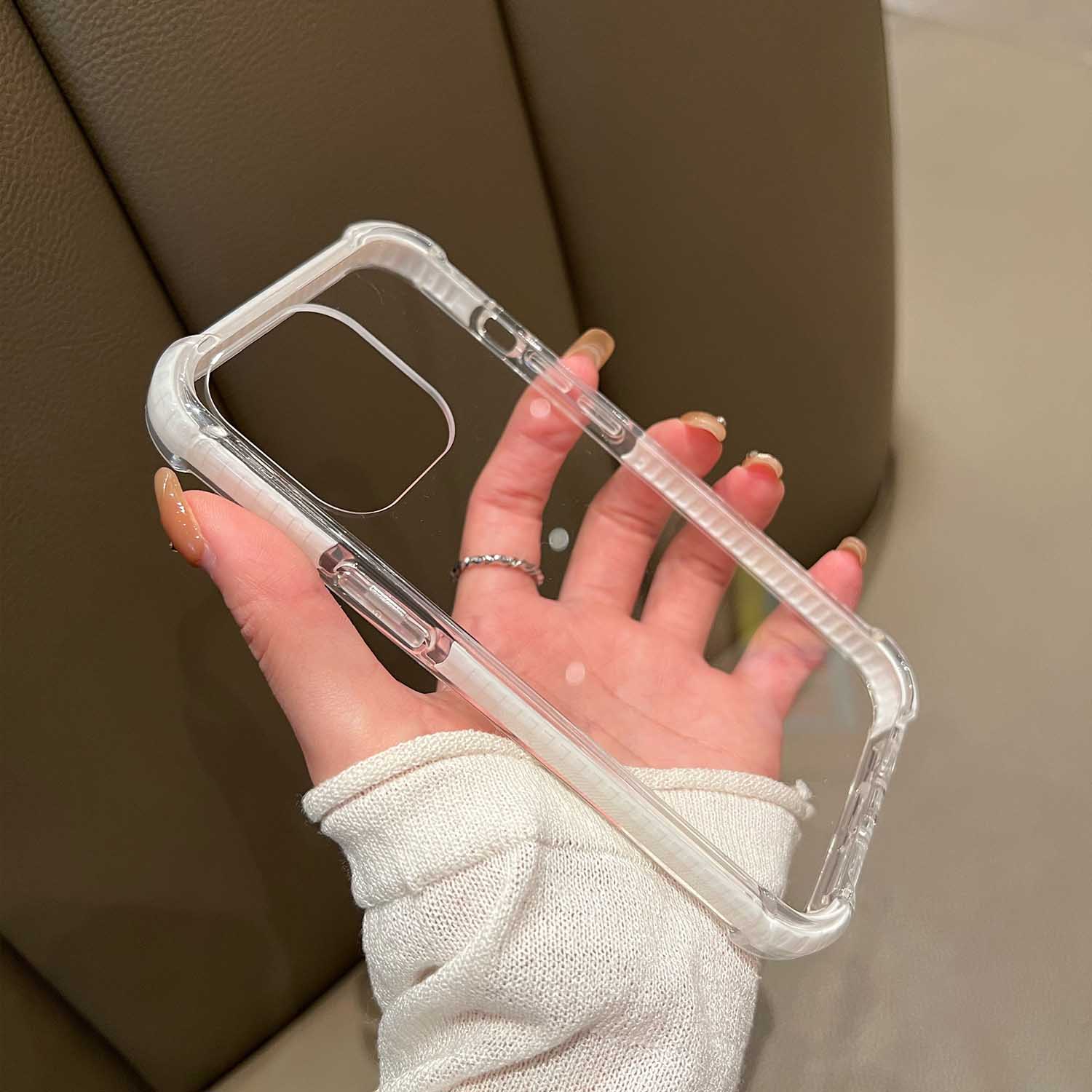 四角气囊透明适用苹果14手机壳