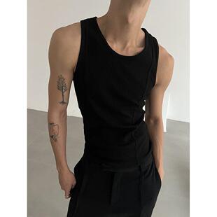 竖条纹谁懂螺纹无袖背心的好穿啊毕竟夏天穿背心只有1次和无数次