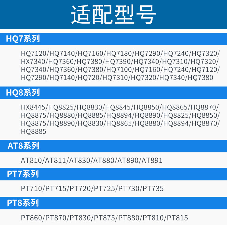 适用飞利浦剃须刀刀头HQ8单层PT725 720 HQ7310 6070 6090 配件