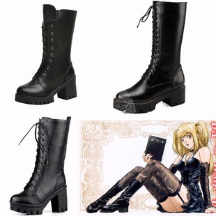 游戏死亡笔记 弥海砂COS鞋 吸血鬼仆人 有栖院御国COSPLAY高筒靴