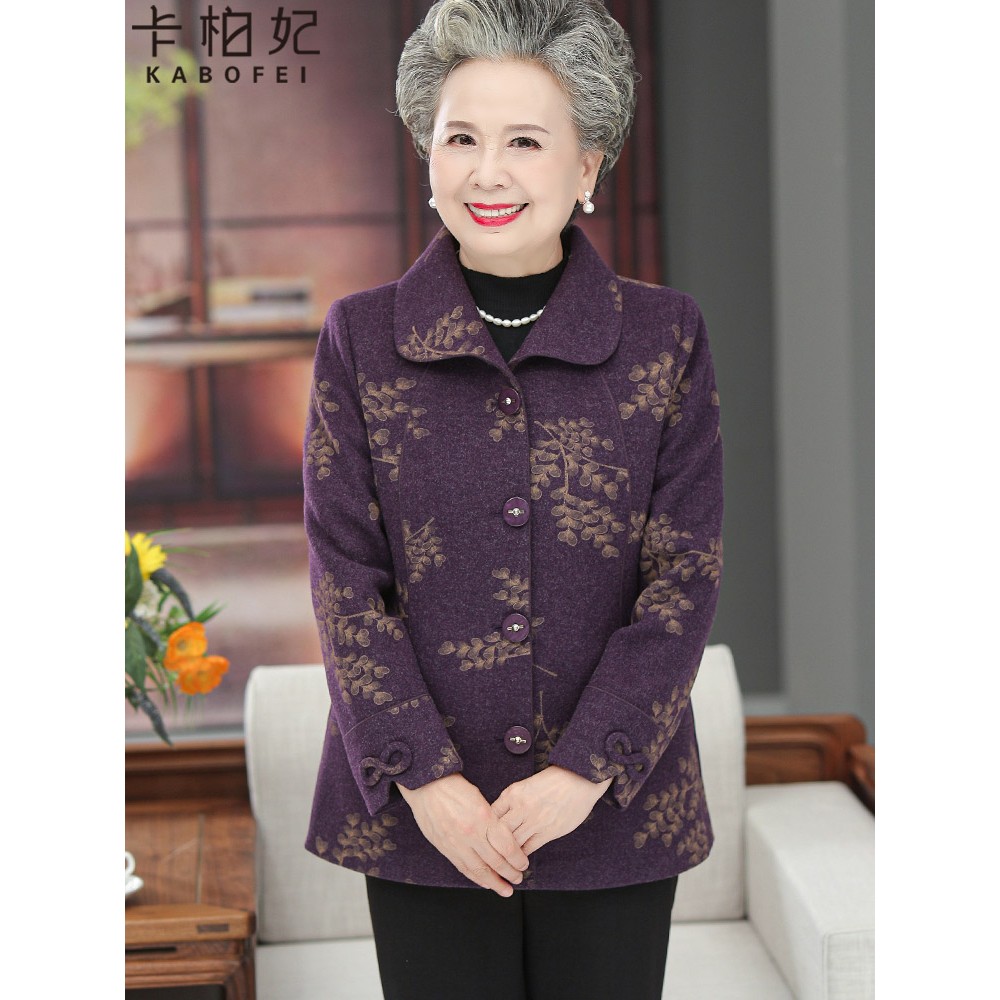 采购产品老年人的春装,奶奶的羊毛外套,60岁和70岁的母亲的春秋