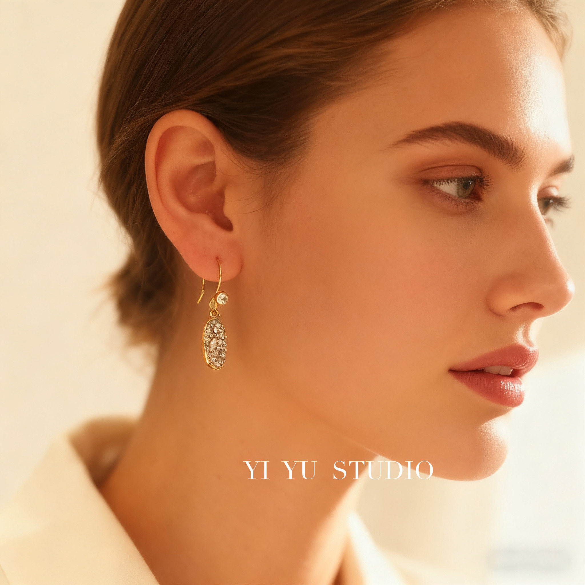 时尚极简复古水晶流苏耳环小众vintage鬼才设计师Alexis bittar