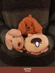 【平方Studio】宠物生活毛绒小包 可爱小狗小猫卡通零钱包耳机包