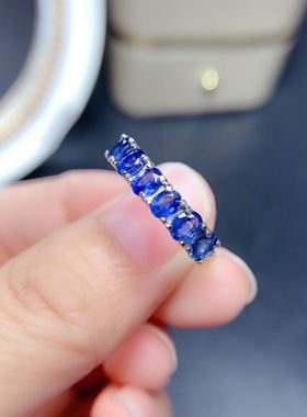 精品天然斯里兰卡蓝宝石925镀金