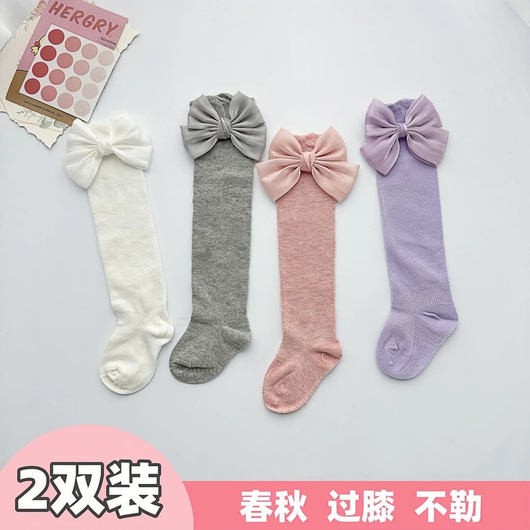春夏新款宝宝袜子新生幼儿棉袜春夏女童过膝长筒袜不勒腿护腿长袜