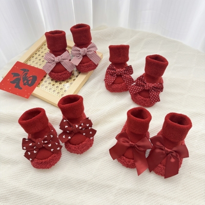 婴儿地板鞋秋冬毛圈款加厚学步鞋