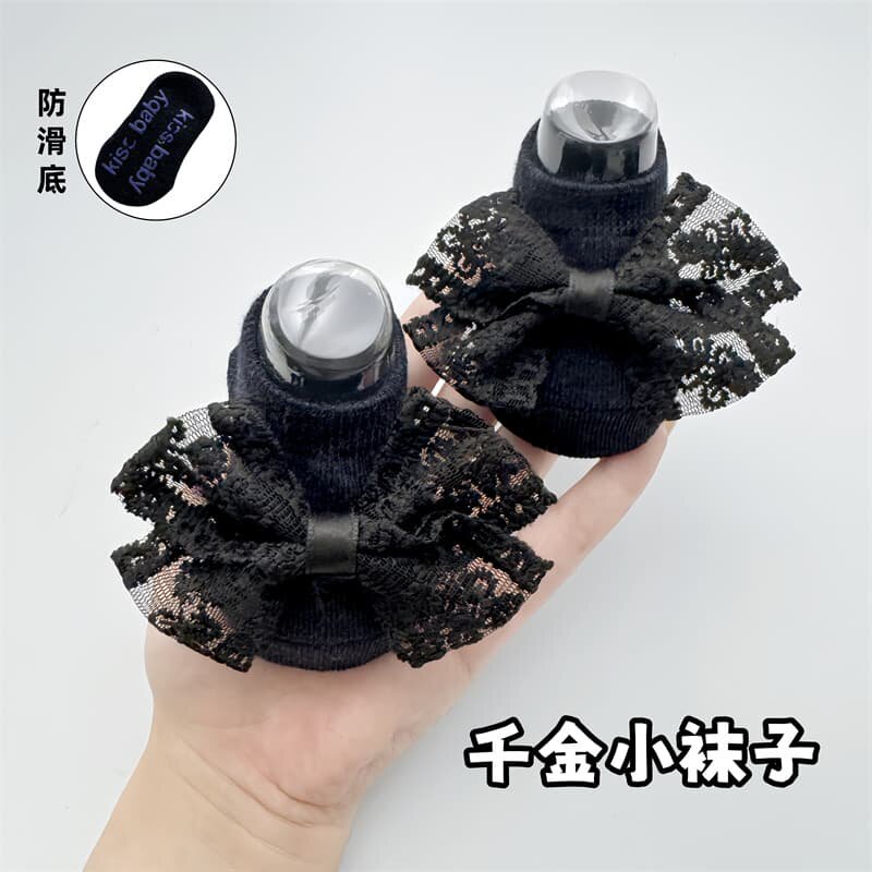 婴儿袜子春夏薄款女宝宝千金蝴蝶