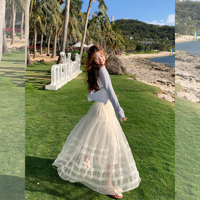 汤圆不圆4/7 AM 00:00 超级88 新品八折 蕾丝a字半身裙女网纱裙