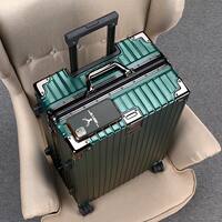 Sturdy suitcase with aluminum frame handle, 20 universal wheels for male and female students, 24 boarding suitcase, password, leather suitcase, 26 thumbnail 5
