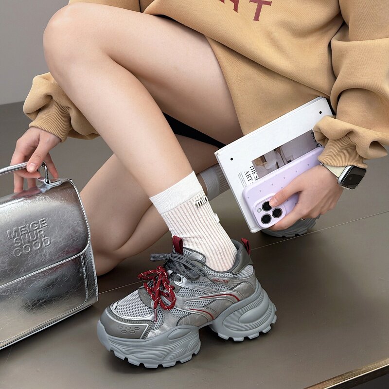 春季女厚底老爹鞋显脚小轻便百搭